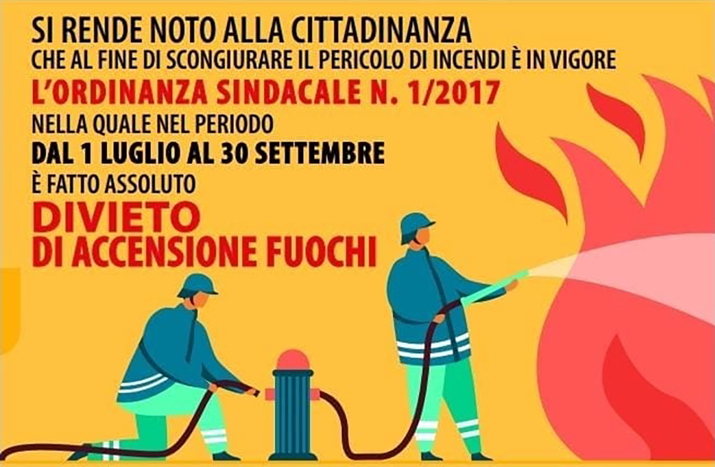 Ordinanza divieto accensione fuochi