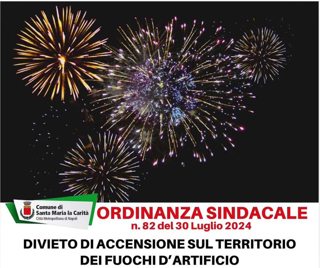 Divieto accensione fuochi d'artificio